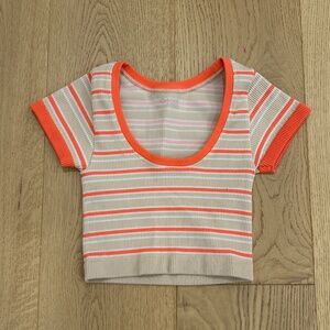 Offline By Aerie beige and bright orange top
